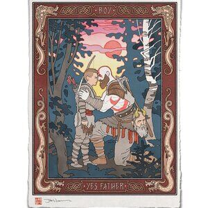 Ukiyo e Heroes Jed Henry - Father and Son' Giclée Print - God of War